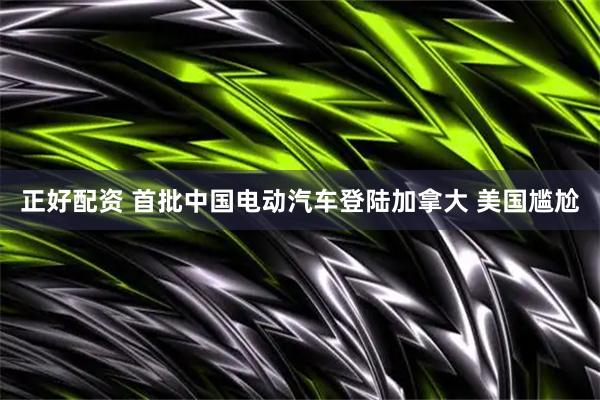 正好配资 首批中国电动汽车登陆加拿大 美国尴尬